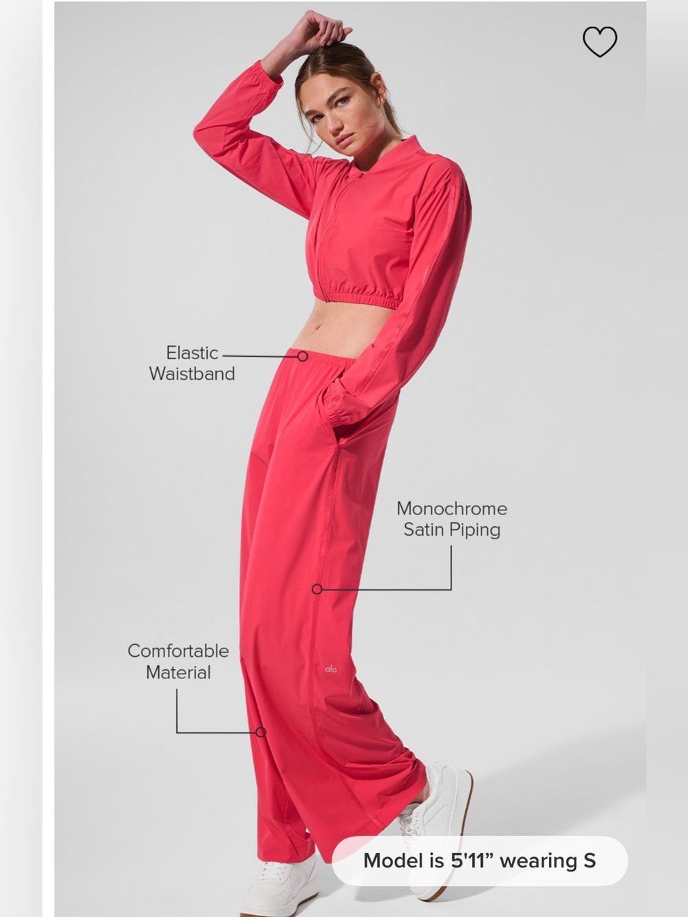 Alo Yoga Breezy Wide Leg Pant- CANDY RED